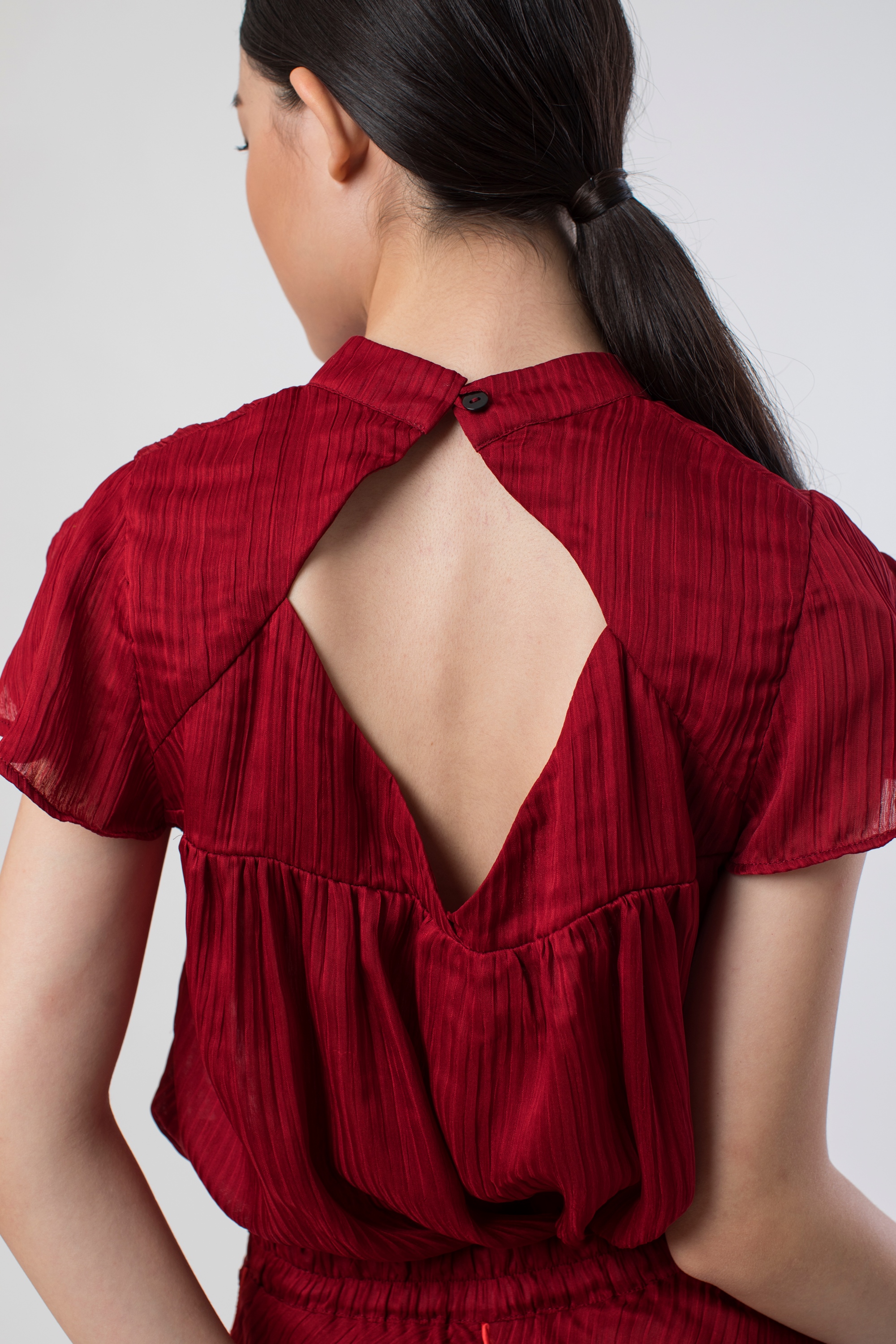 Picture of PEONY PLEATS BLOUSE BIKING RED 