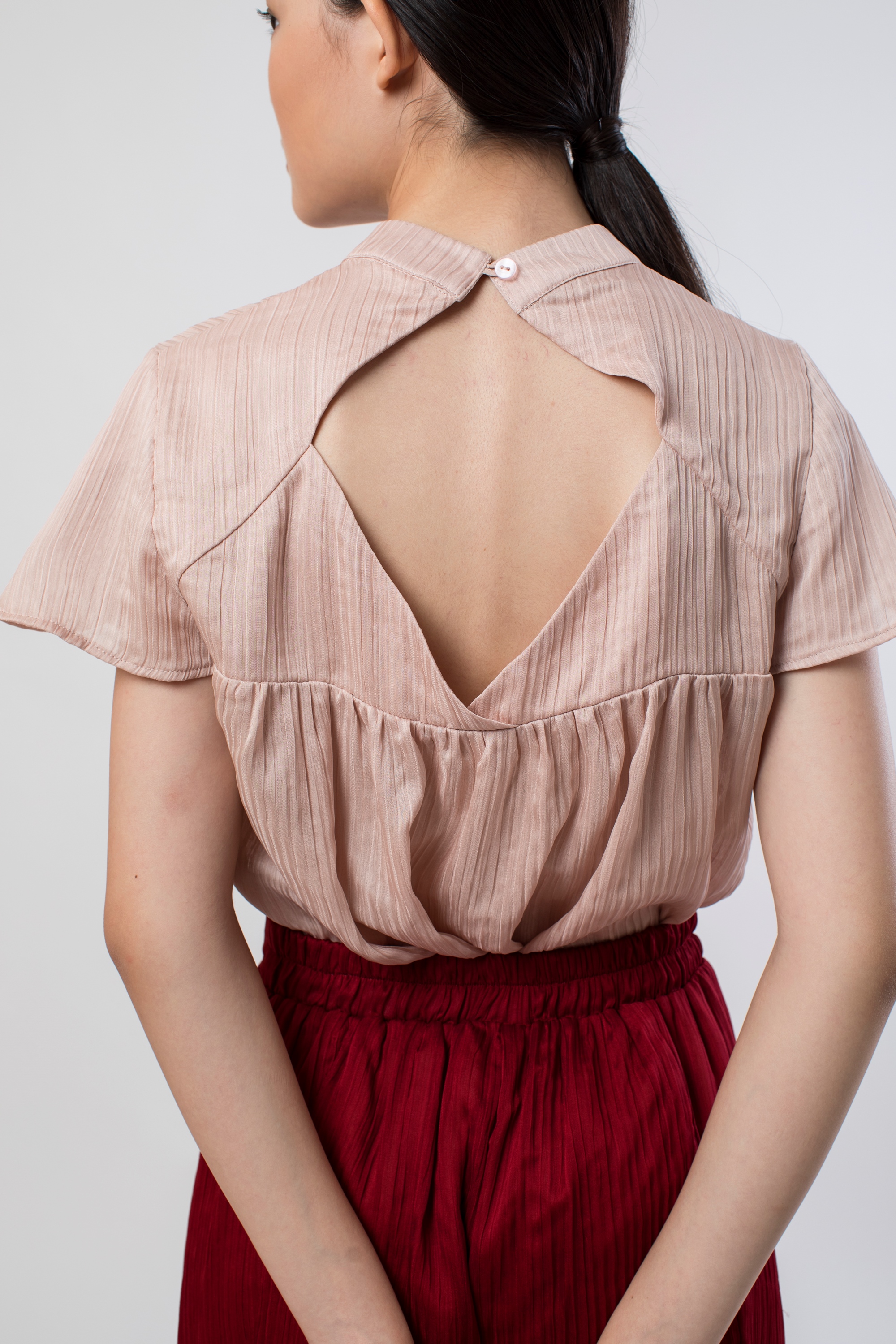 Picture of PEONY PLEATS BLOUSE ROSE NUDE 
