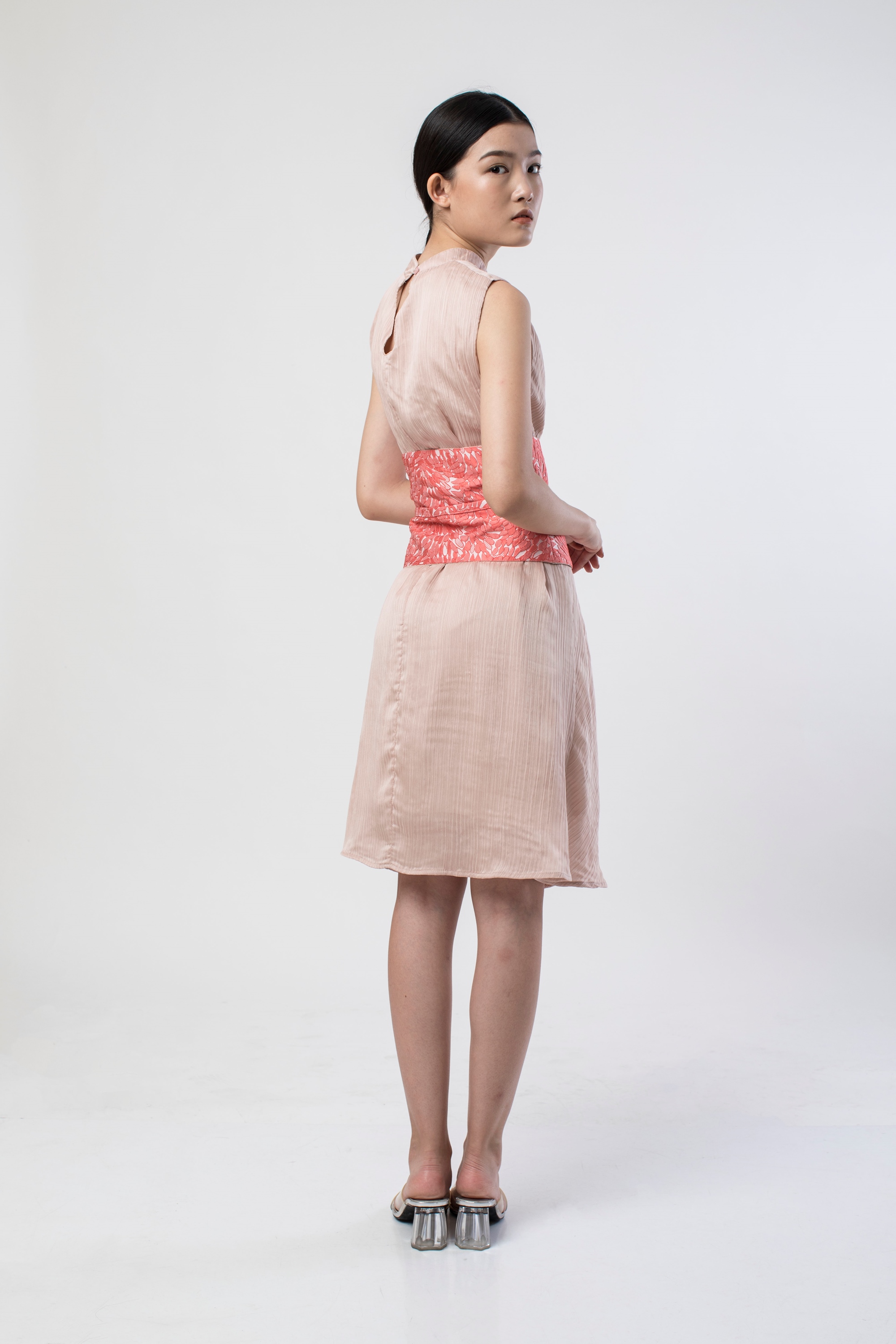 Picture of JADE PLEATS DRESS ROSE NUDE