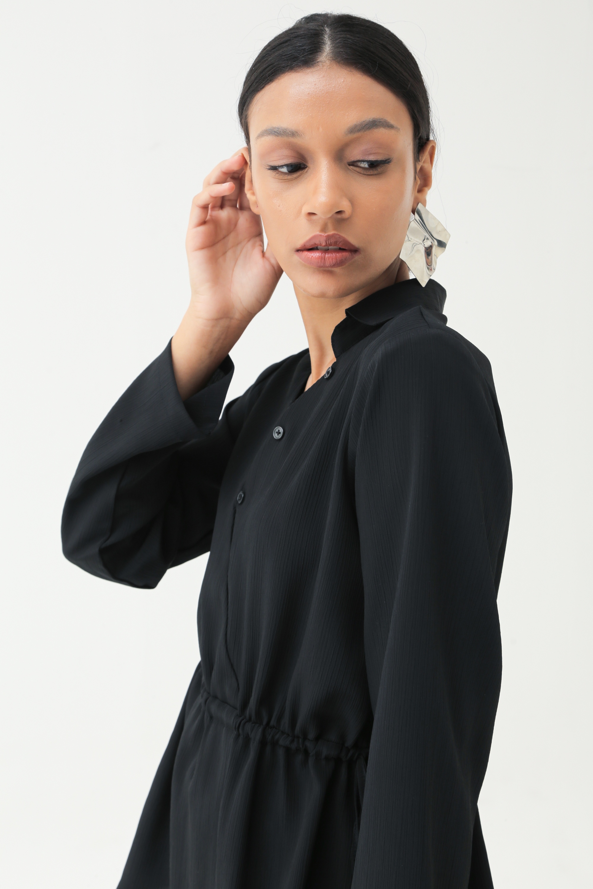 Picture of GIULIA BLOUSE BLACK WRINKLE 