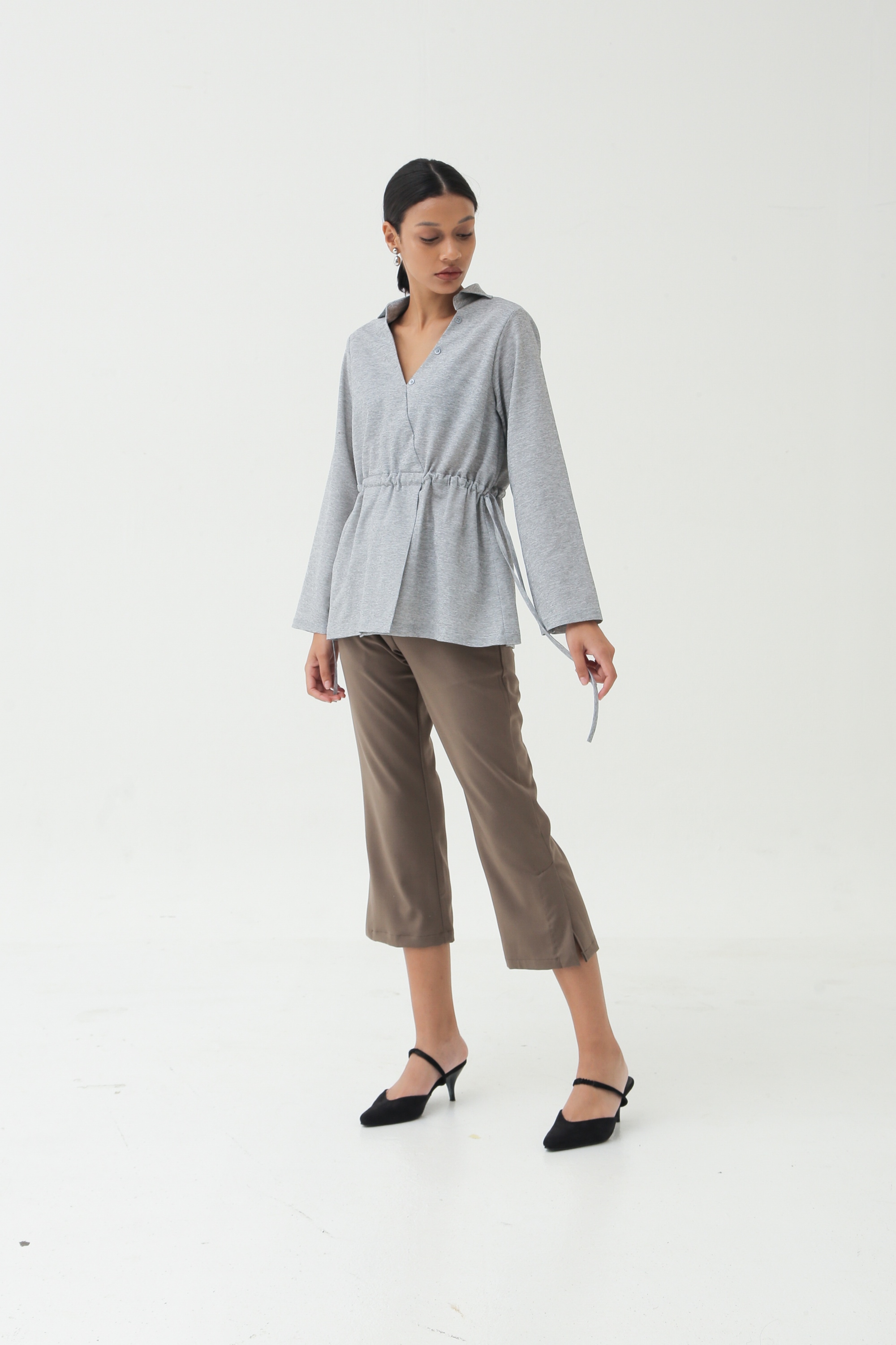 Picture of GIULIA BLOUSE GREY WOLLY 