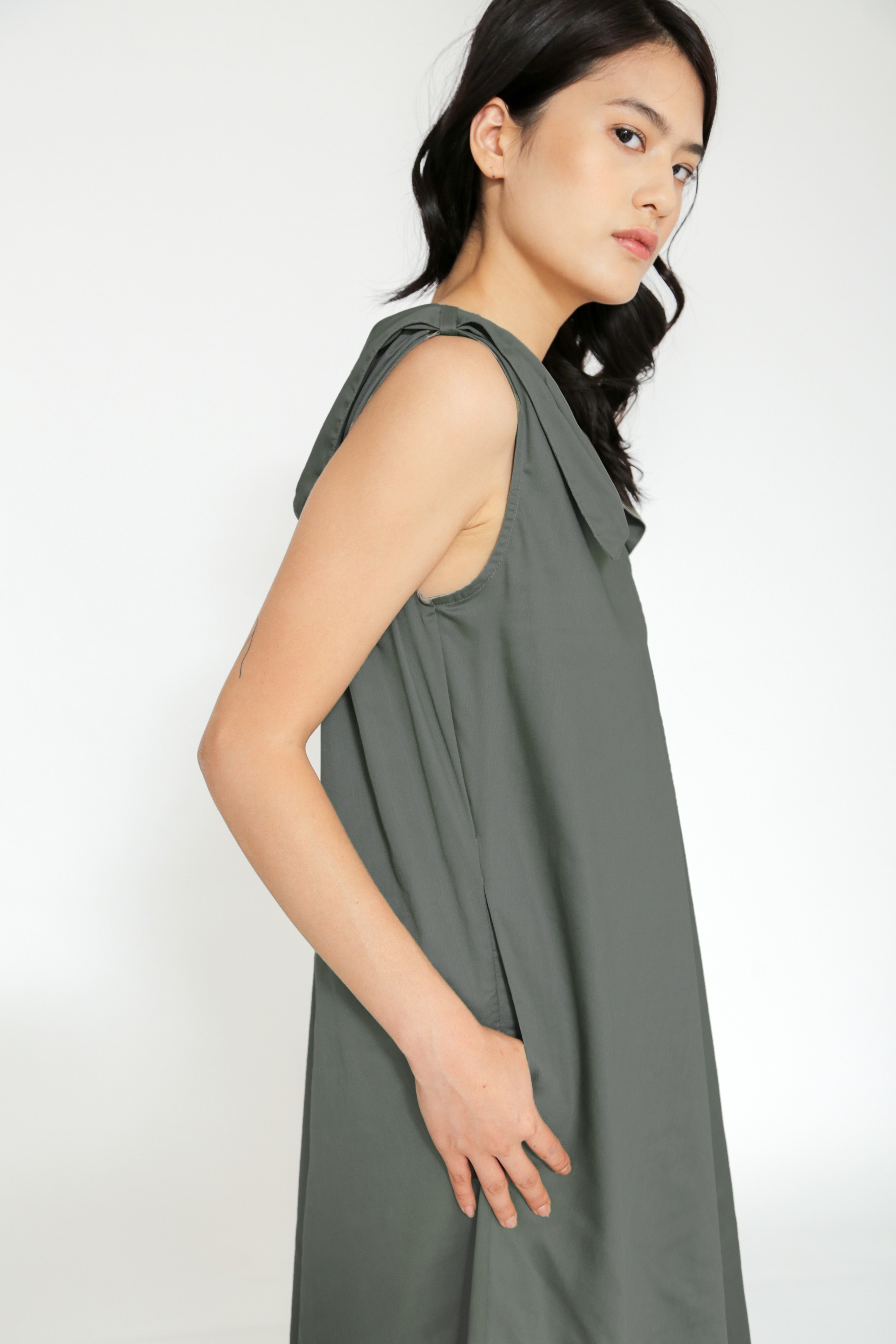 Picture of CHIONE DRESS DARK OLIVE