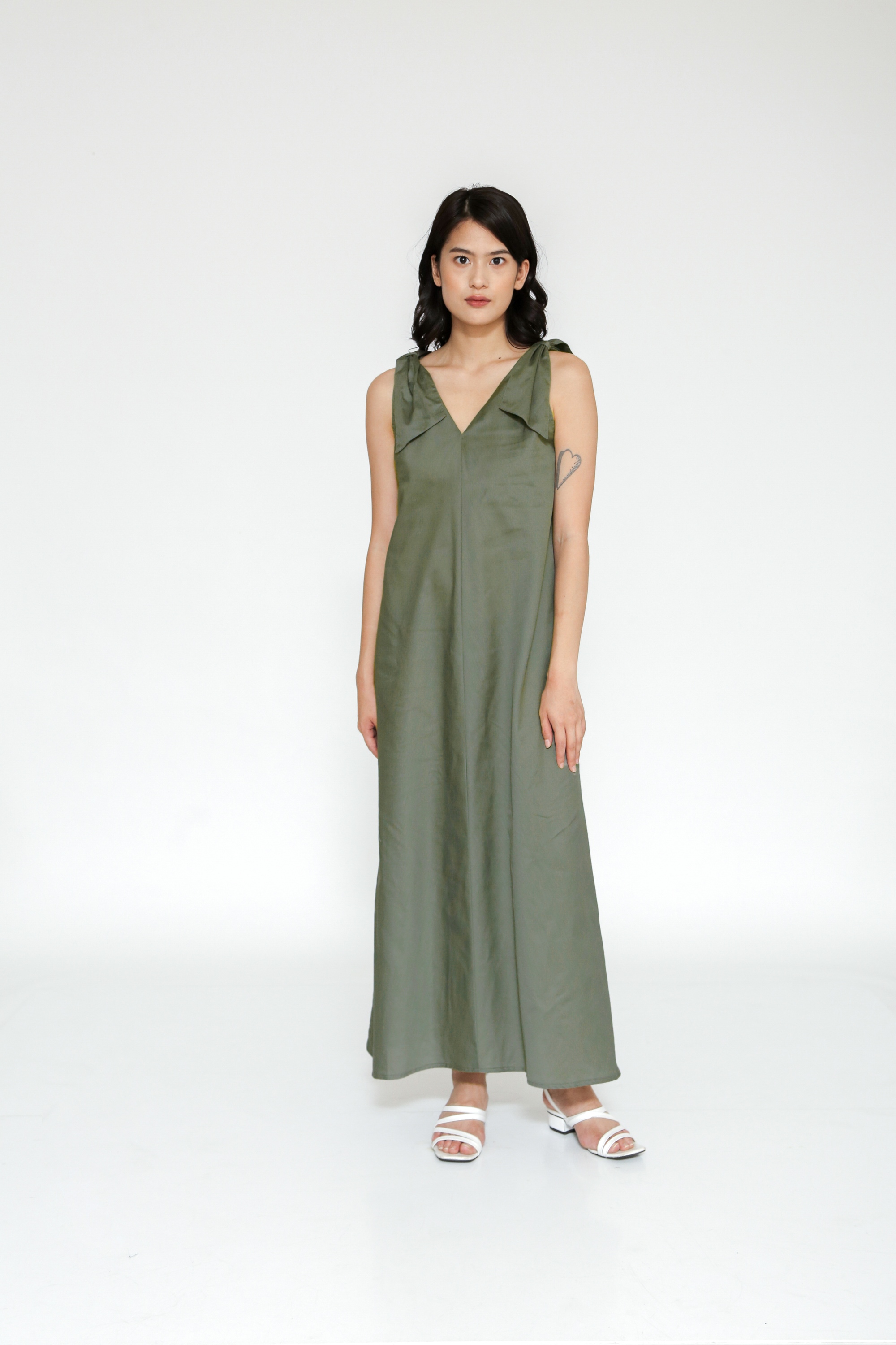 Picture of CHIONE DRESS DARK OLIVE
