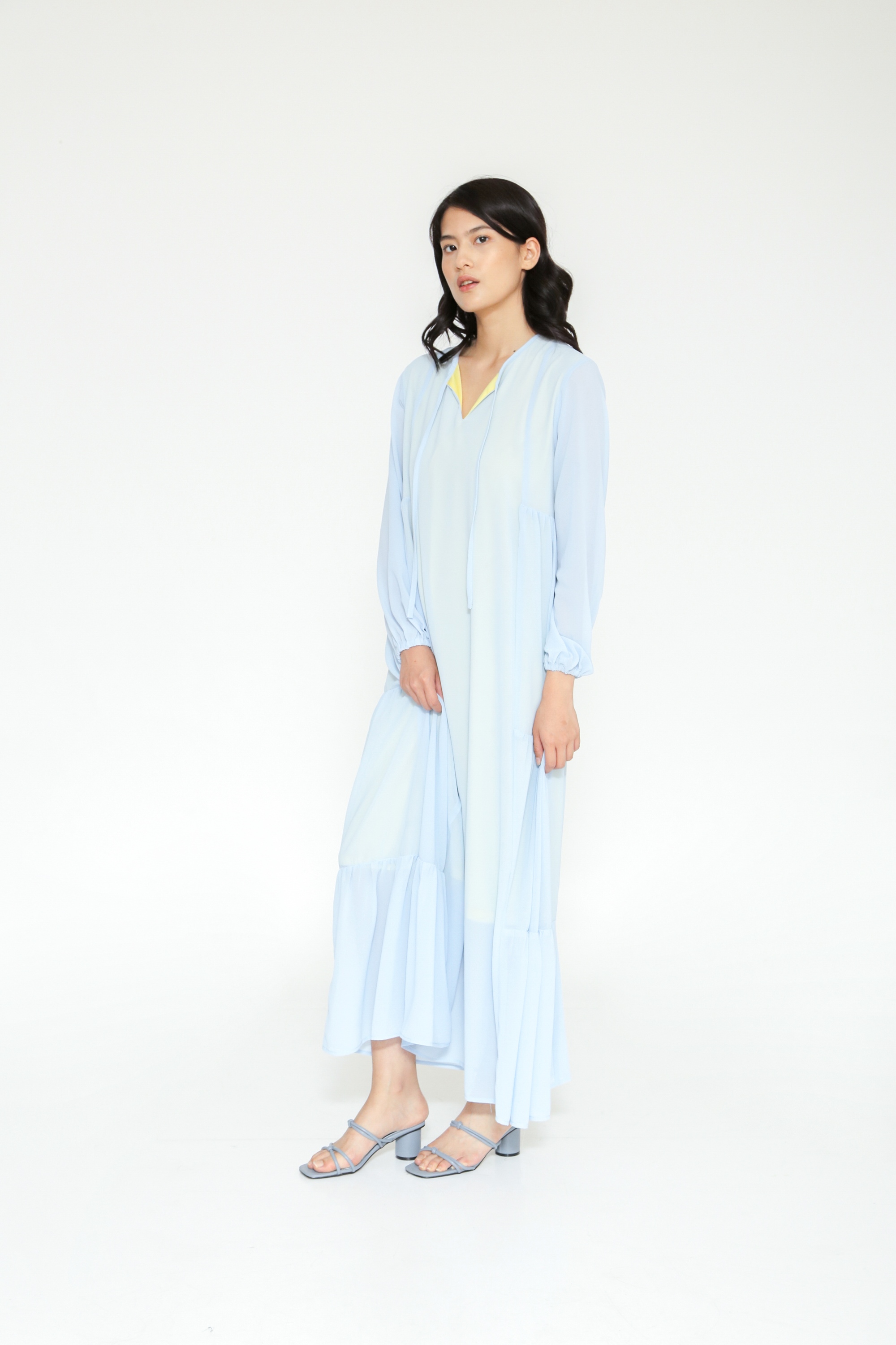 Picture of BEATRIX MAXI DRESS SKYBLUE YELLOW 