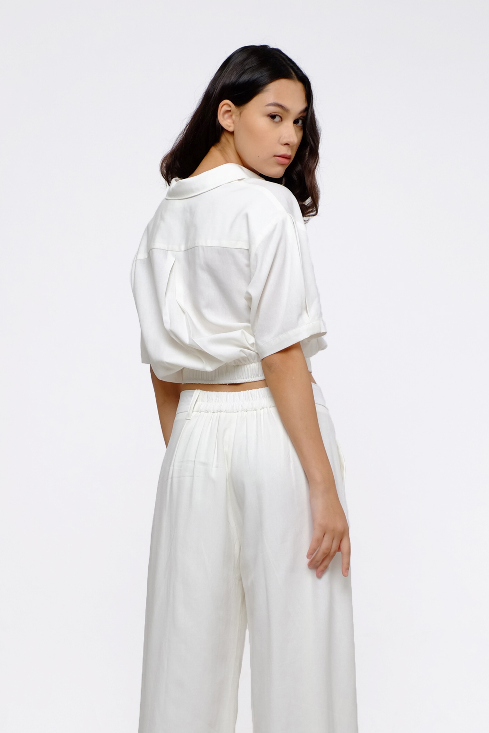 Picture of Christa Crop Shirt Ivory 