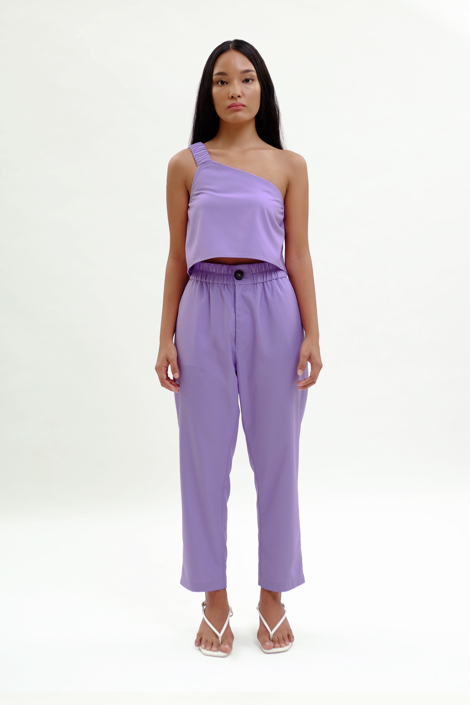 Picture of Lavey One Shoulder Top Sheer Lilac 