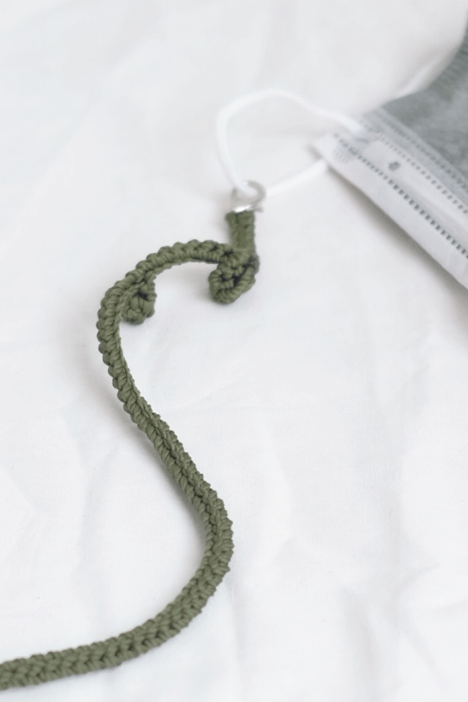 Picture of Handmade Crochet Mask Strap Armygreen