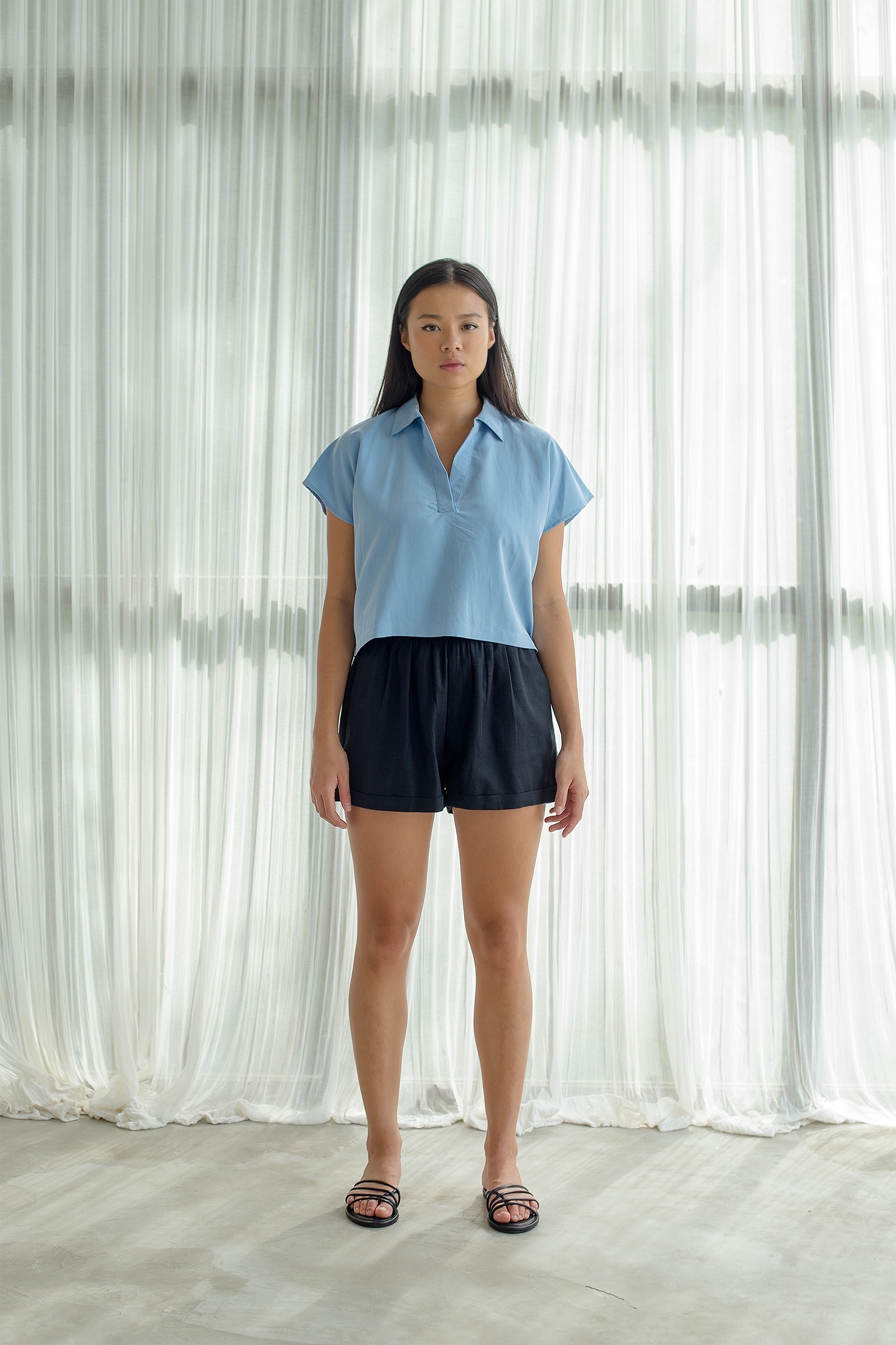 Picture of Sydney Crop Shirt Skyblue