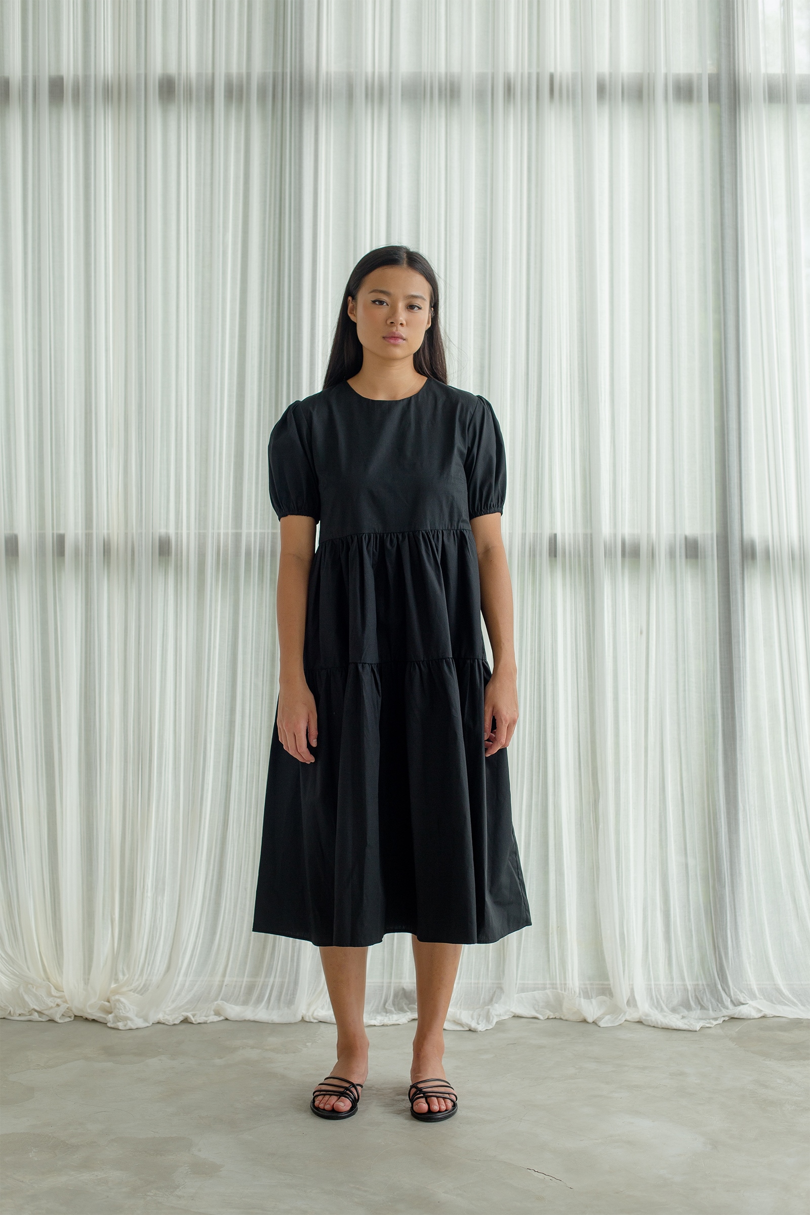 Picture of Demelza Tiered Dress Black