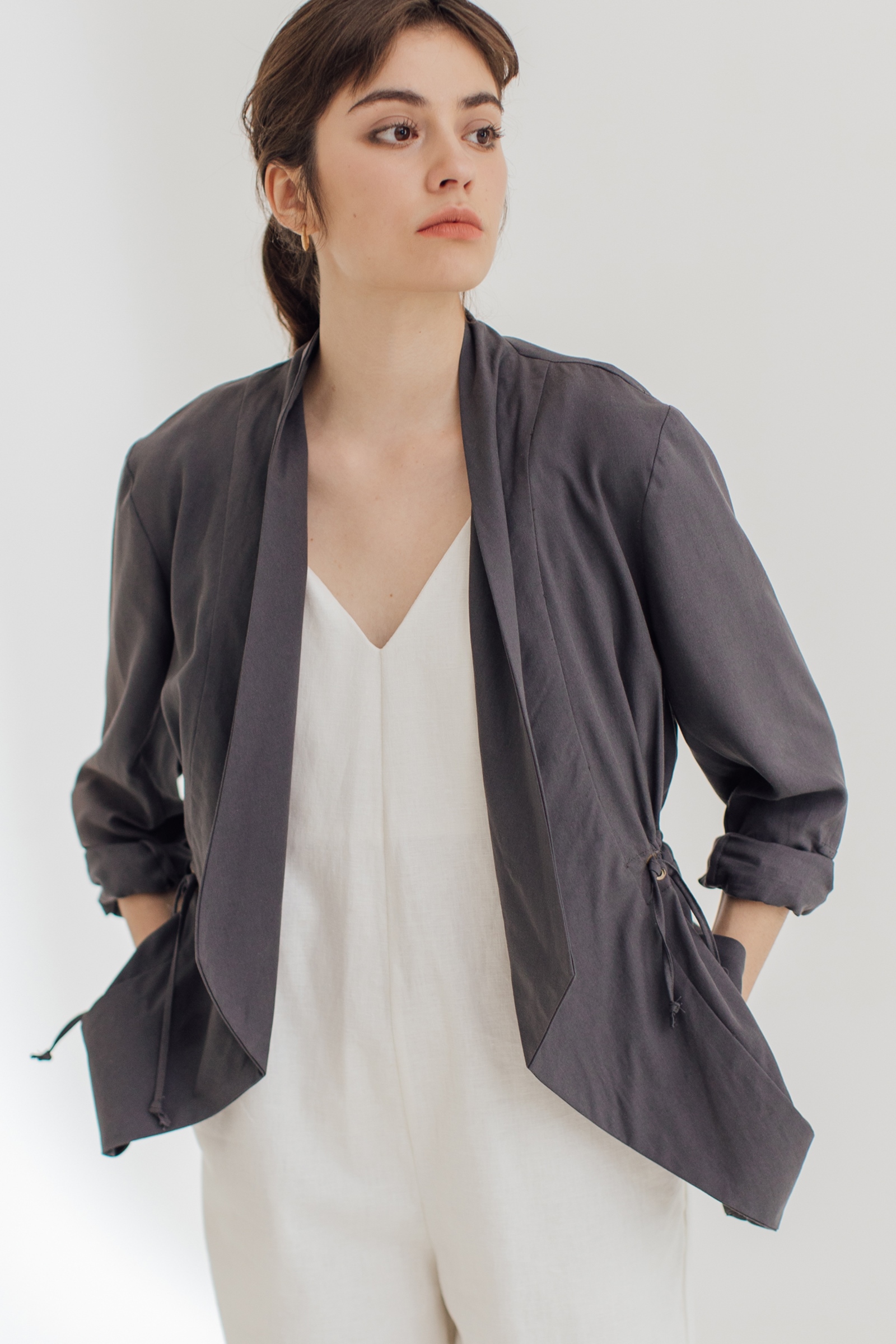 Picture of Alys Waterfall Jacket Deep Grey