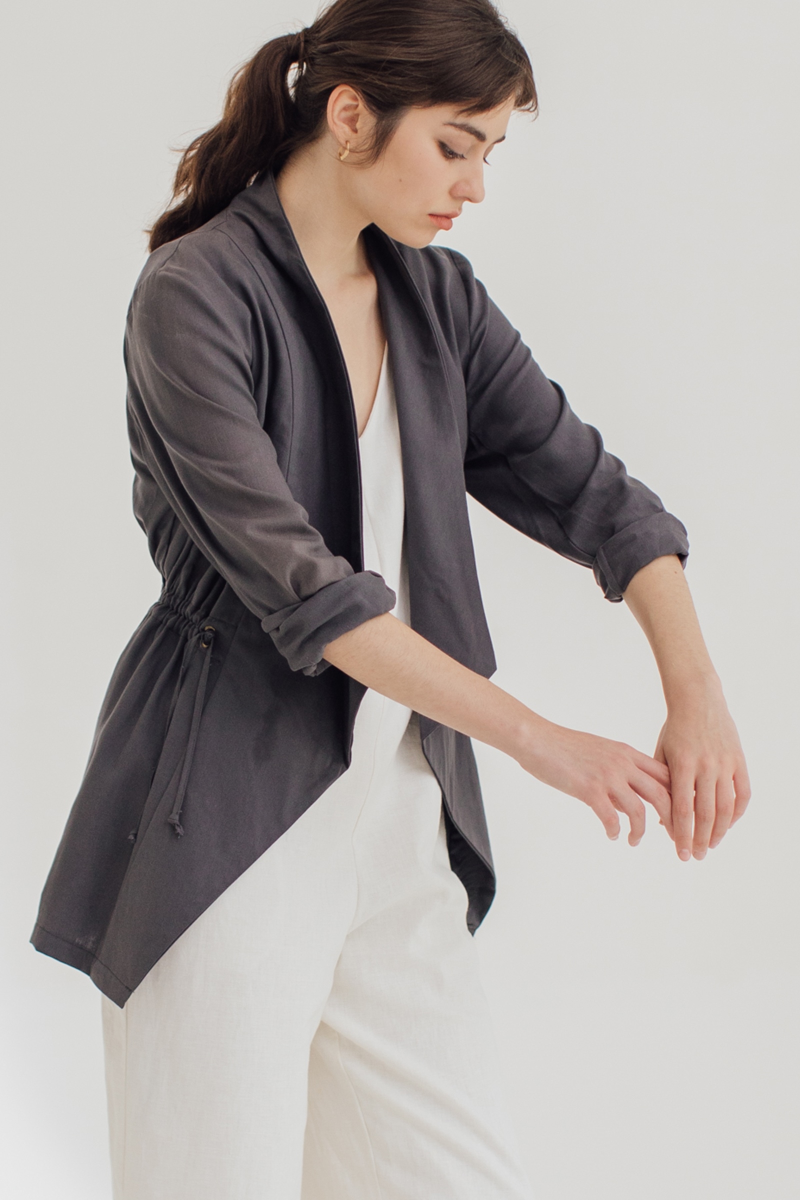 Picture of Alys Waterfall Jacket Deep Grey