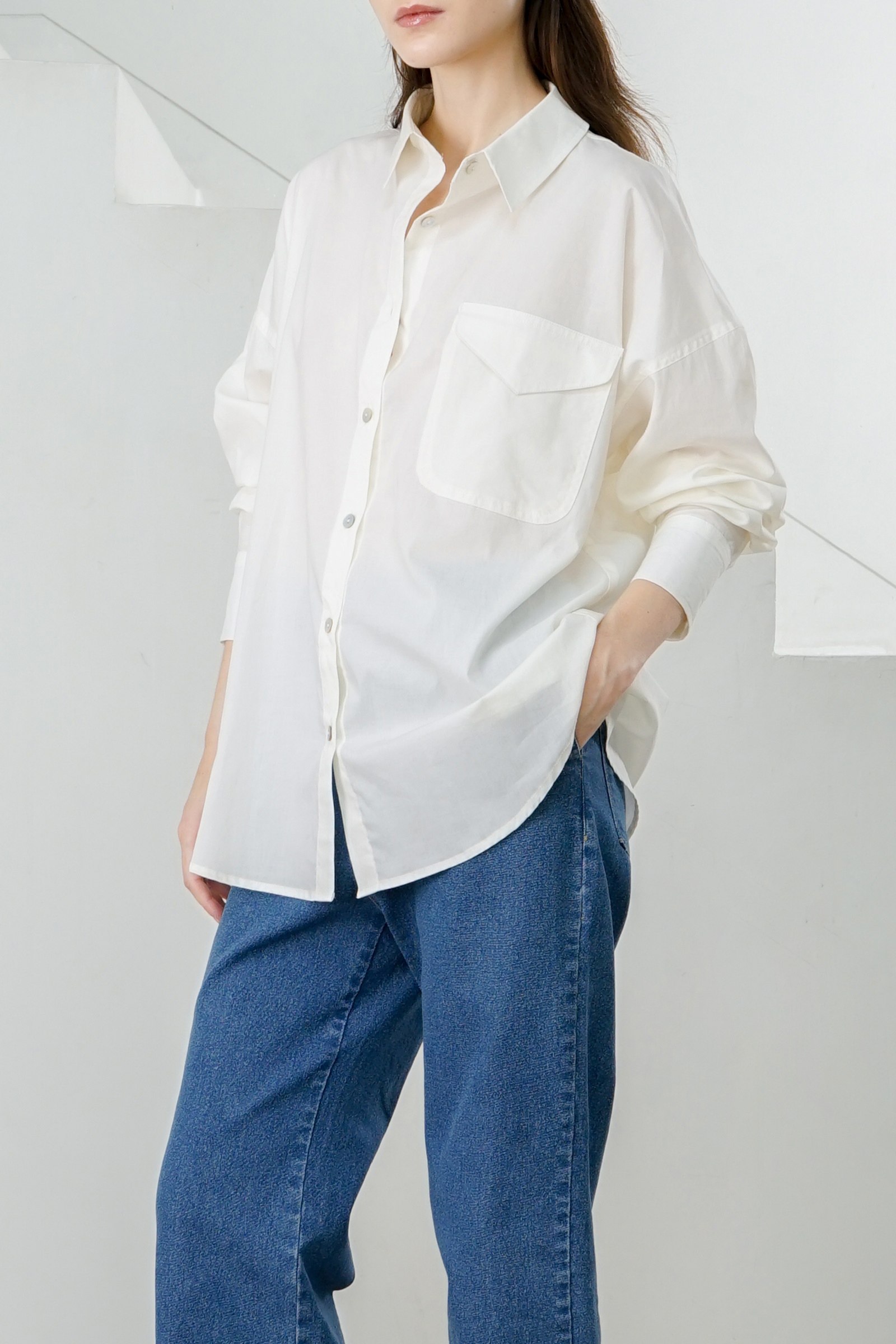 Picture of Theo Shirt Ivory Tencel
