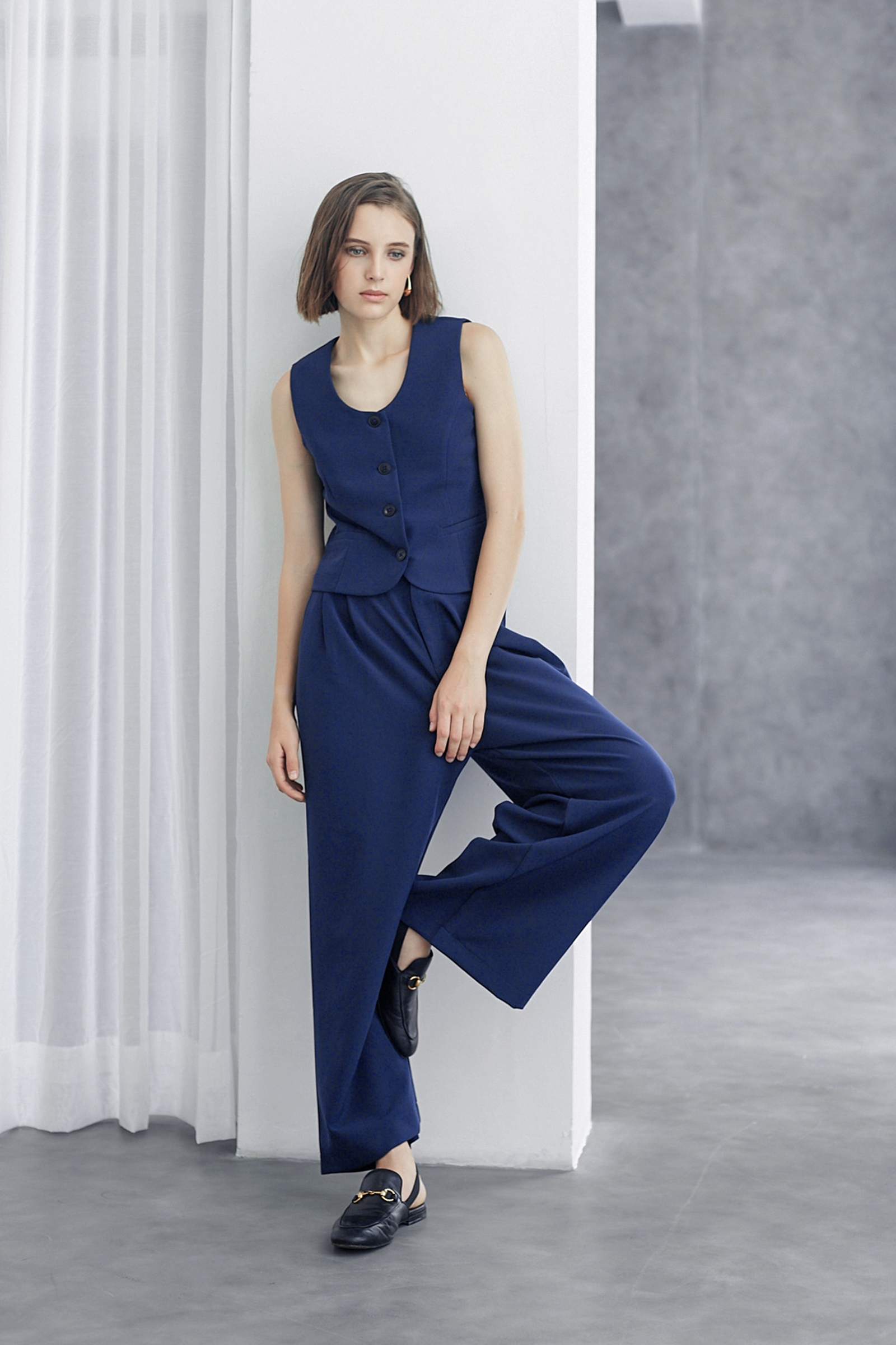 Picture of Kivee x Cath Halim - Joan Classic Trousers Navy
